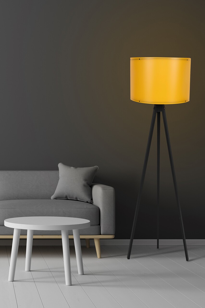 Lampadar, 114, FullHouse, 38 x 145 cm, 1 x E27, 60W, galben/negru - imagine 4